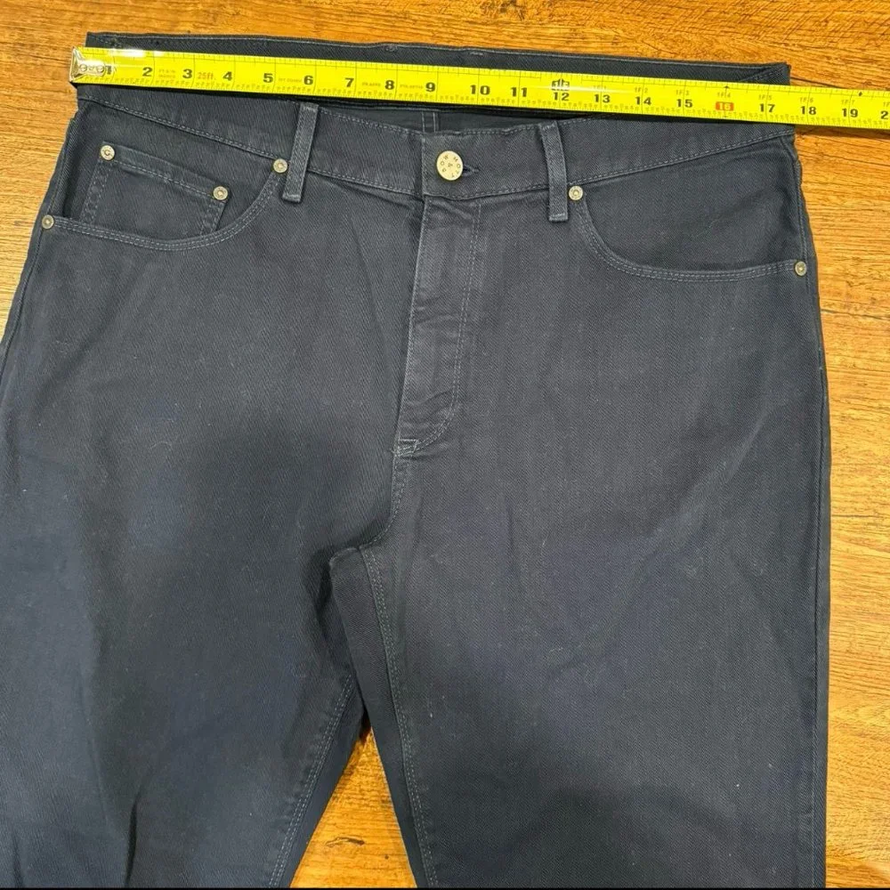 Mott & Bow Blue Mercer Straight Casual Soft Twill Denim Jeans Trousers Men 35x30